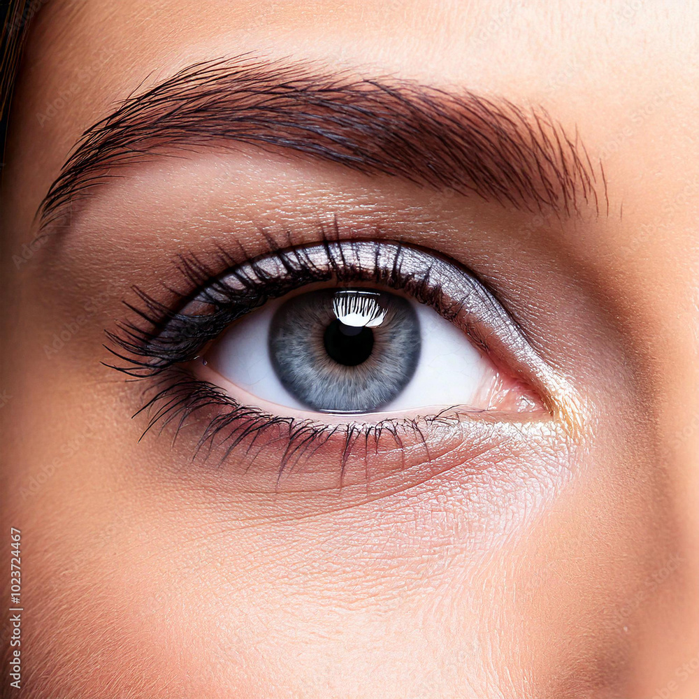 Obraz premium Close up on gray eyes