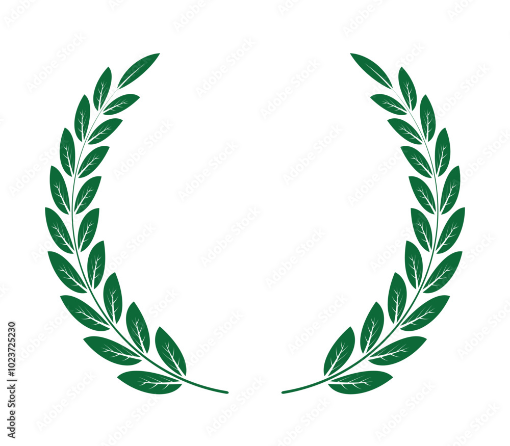 Circular laurel floral green leaf vector for award winner celebration Circular laurel floral green leaf vector for award winner celebration