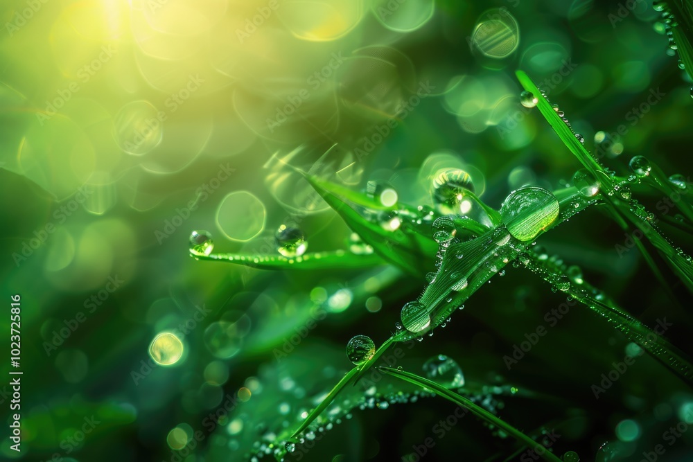 Morning dew on green grass in nature beauty and purity. Morning dew on green grass in nature beauty and purity.