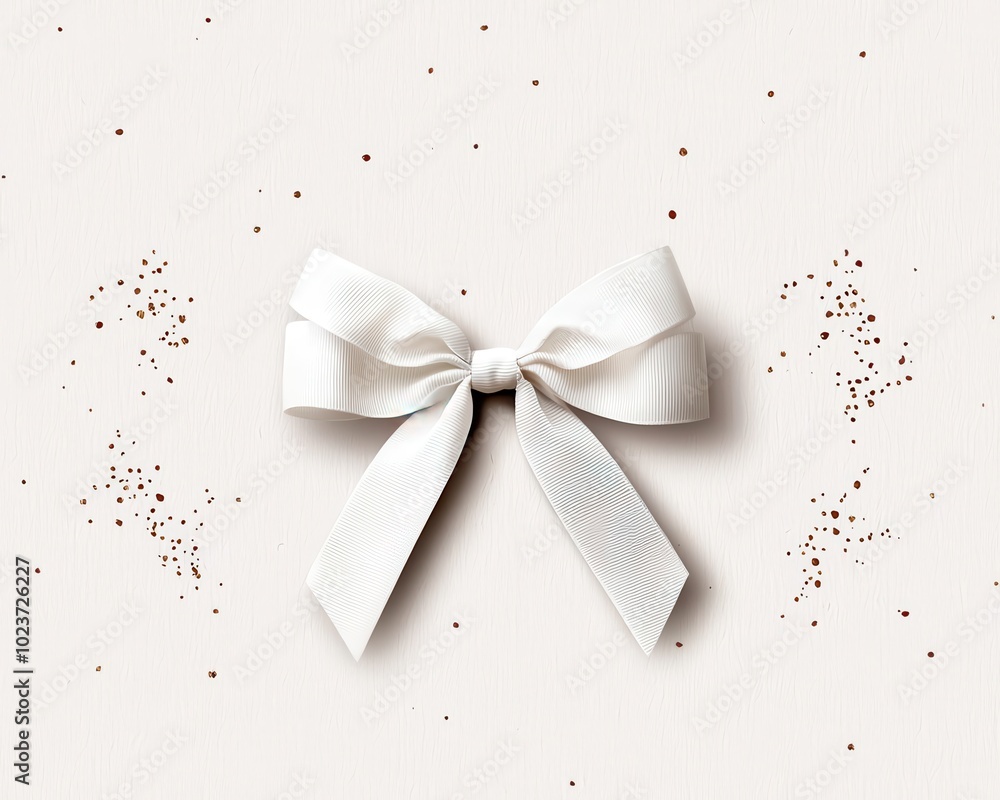 Elegant Christmas bow, silver with sparkles, soft watercolor brushstrokes Elegant Christmas bow, silver with sparkles, soft watercolor brushstrokes