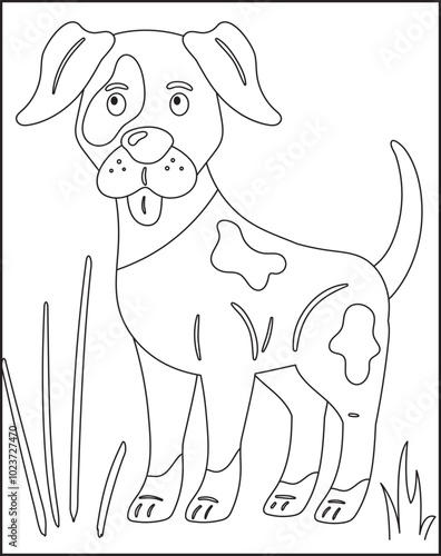 Vizsla Dog Coloring Page For Kids Kid Hand Drawn Friendly Vector