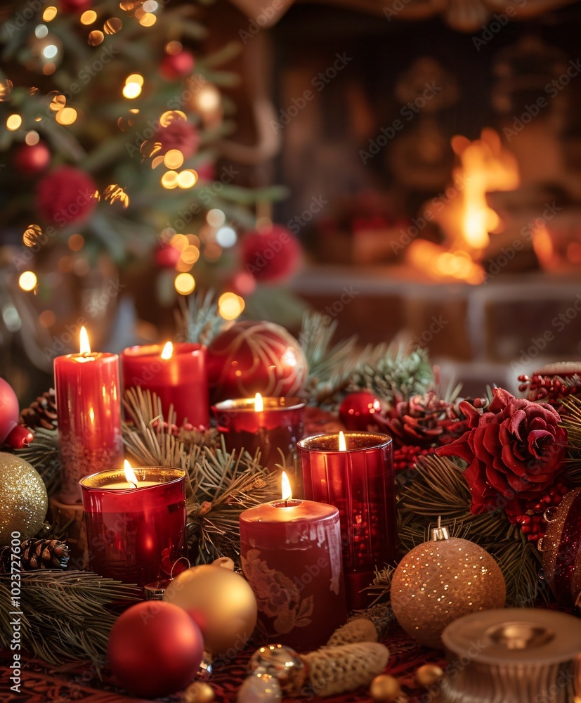 christmas decoration with candles christmas decoration with candles