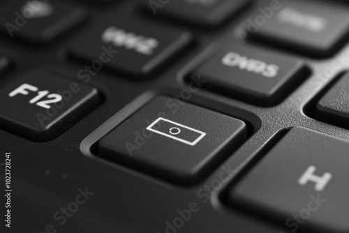 Close-Up Focus Photography of Black and White Delete, Enter, Power, and F12 Computer Keys photo