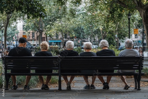 People Wearing Black Shirts and Black Shorts Sitting on a Bench During the Daytime