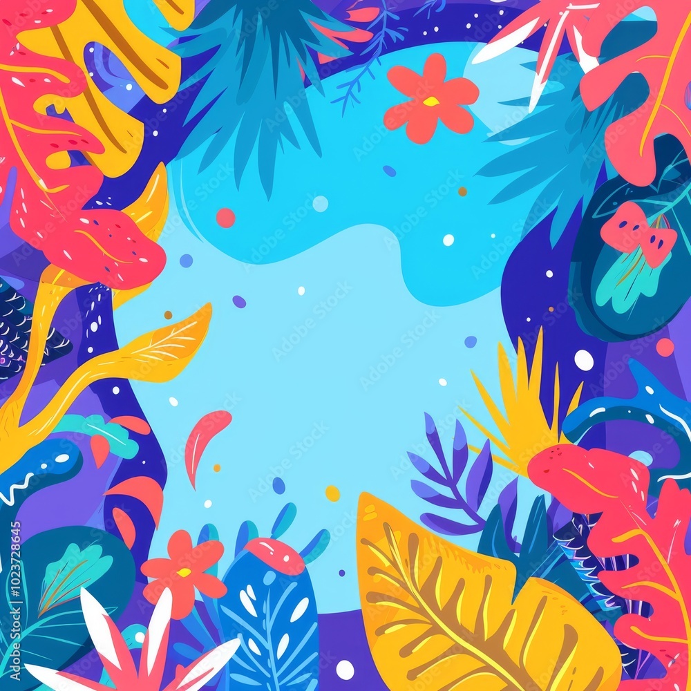 Vibrant cartoon background in flat lay hand-drawn style. Vibrant cartoon background in flat lay hand-drawn style.