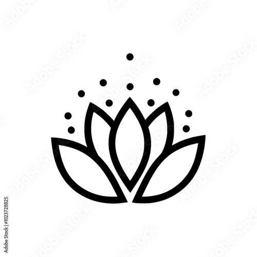 A simple vector line drawing of the lotus flower symbol