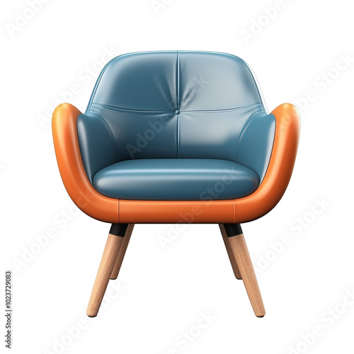 a blue and orange chair