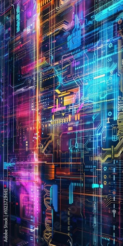 Wallpaper Mural Artistic depiction of cyber security in abstract colors. Torontodigital.ca