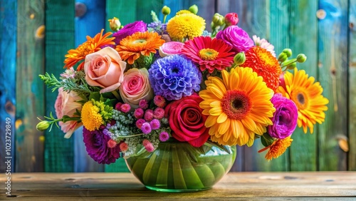 Wallpaper Mural Vivid explosion of colors in a floral arrangement, vibrant, explosion, colorful, flowers, bouquet, blooming, vivid Torontodigital.ca