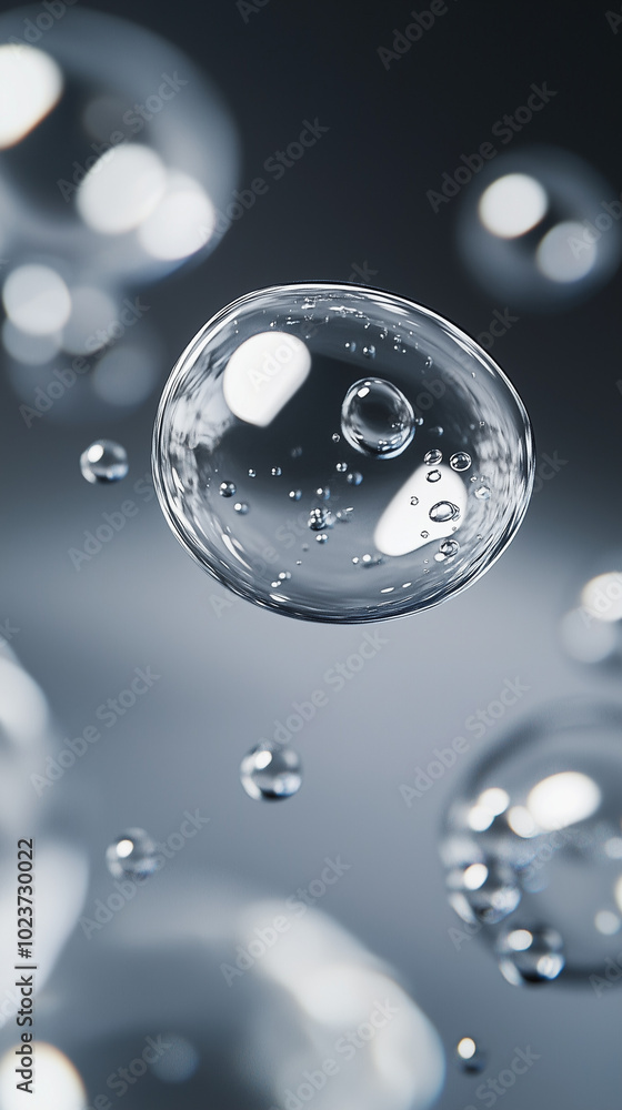 custom made wallpaper toronto digitalTransparent bubbles suspended in air, macro close-up