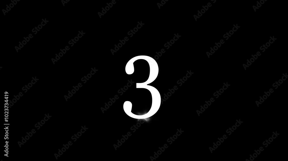 Top five countdown in loop numbers from 5 to 1 animation on a black background. Top five countdown in loop numbers from 5 to 1 animation on a black background.