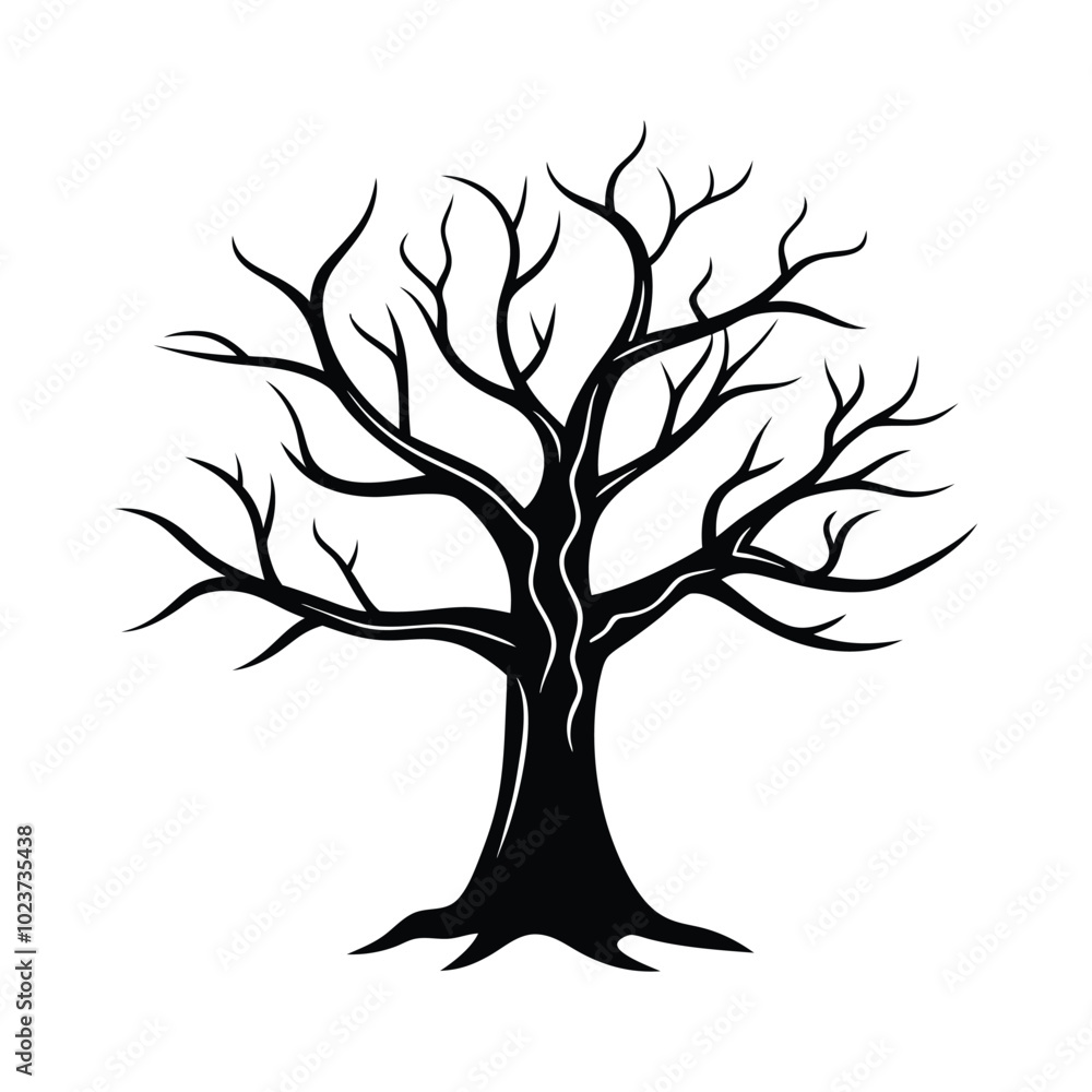 halloween tree outline vector illustration halloween tree outline vector illustration