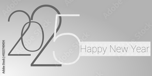 Happy new year - best wishes 2025 with colorful truncated number. Perfect vector for poster, banner, greeting and new year 2025 celebration.