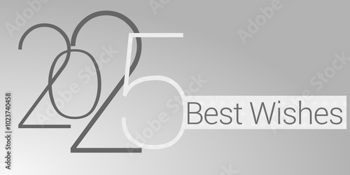 Happy new year - best wishes 2025 with colorful truncated number. Perfect vector for poster, banner, greeting and new year 2025 celebration.