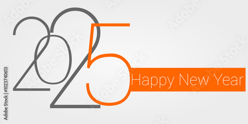 Happy new year - best wishes 2025 with colorful truncated number. Perfect vector for poster, banner, greeting and new year 2025 celebration.