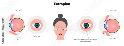 Ectropion and healthy eye ophthalmology eye problem
