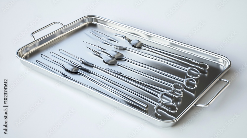 Sterile Surgical Tray with Neatly Arranged Instruments Sterile Surgical Tray with Neatly Arranged Instruments
