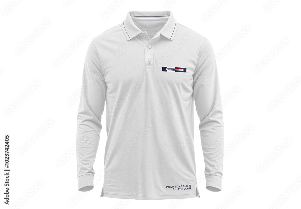 Polo Long Sleeve Shirt Mockup Stock Template | Adobe Stock