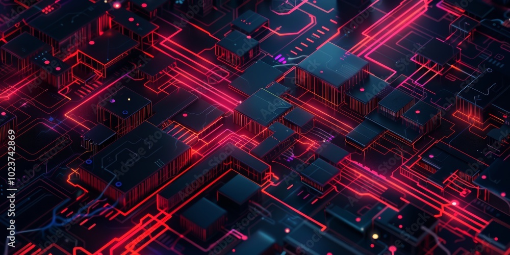 Dark outline of cybersecurity architecture. Dark outline of cybersecurity architecture.