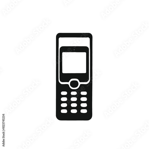 Wallpaper Mural A black and white silhouette of an old-style mobile phone  Torontodigital.ca