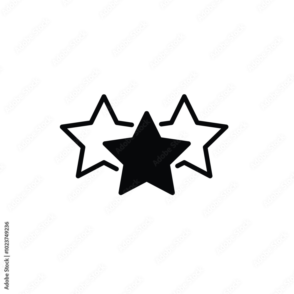 three stars solid icon vector design good for web or mobile app three stars solid icon vector design good for web or mobile app