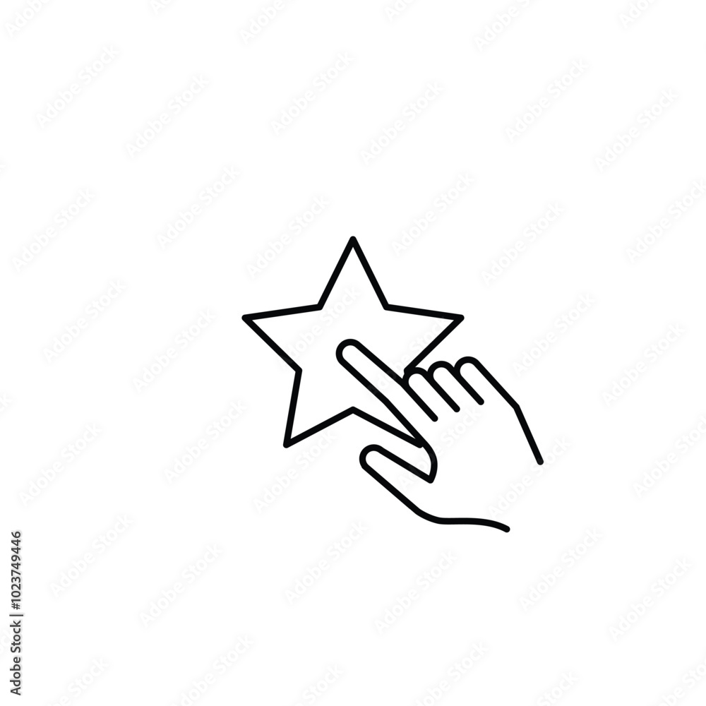 touching star thin outline icon vector design good for web or mobile app touching star thin outline icon vector design good for web or mobile app