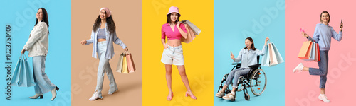 Collage of young women with...