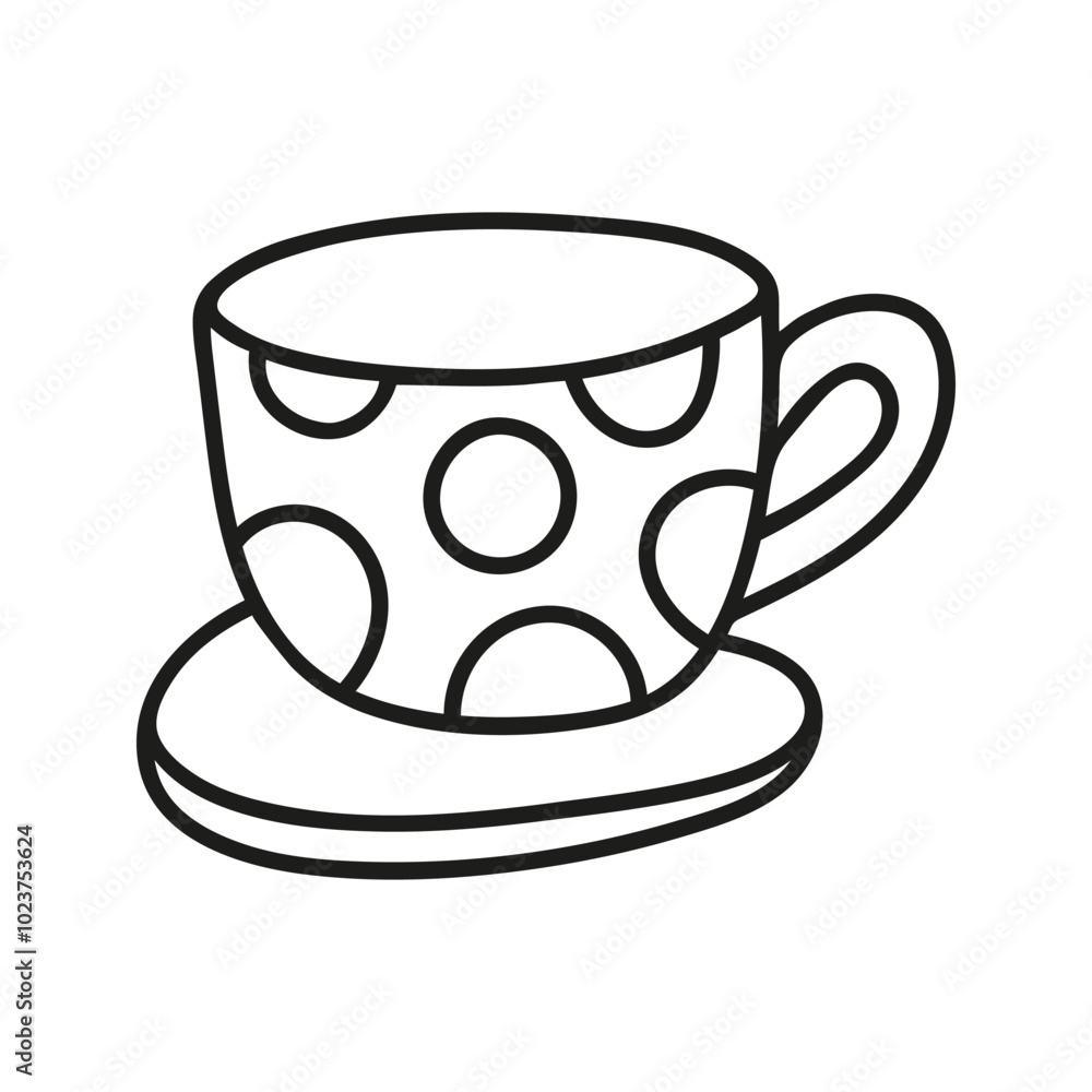 Simple hand drawn coffee cup or tea, americano or cappuccino. Kitchen utensils doodle illustration Simple hand drawn coffee cup or tea, americano or cappuccino. Kitchen utensils doodle illustration