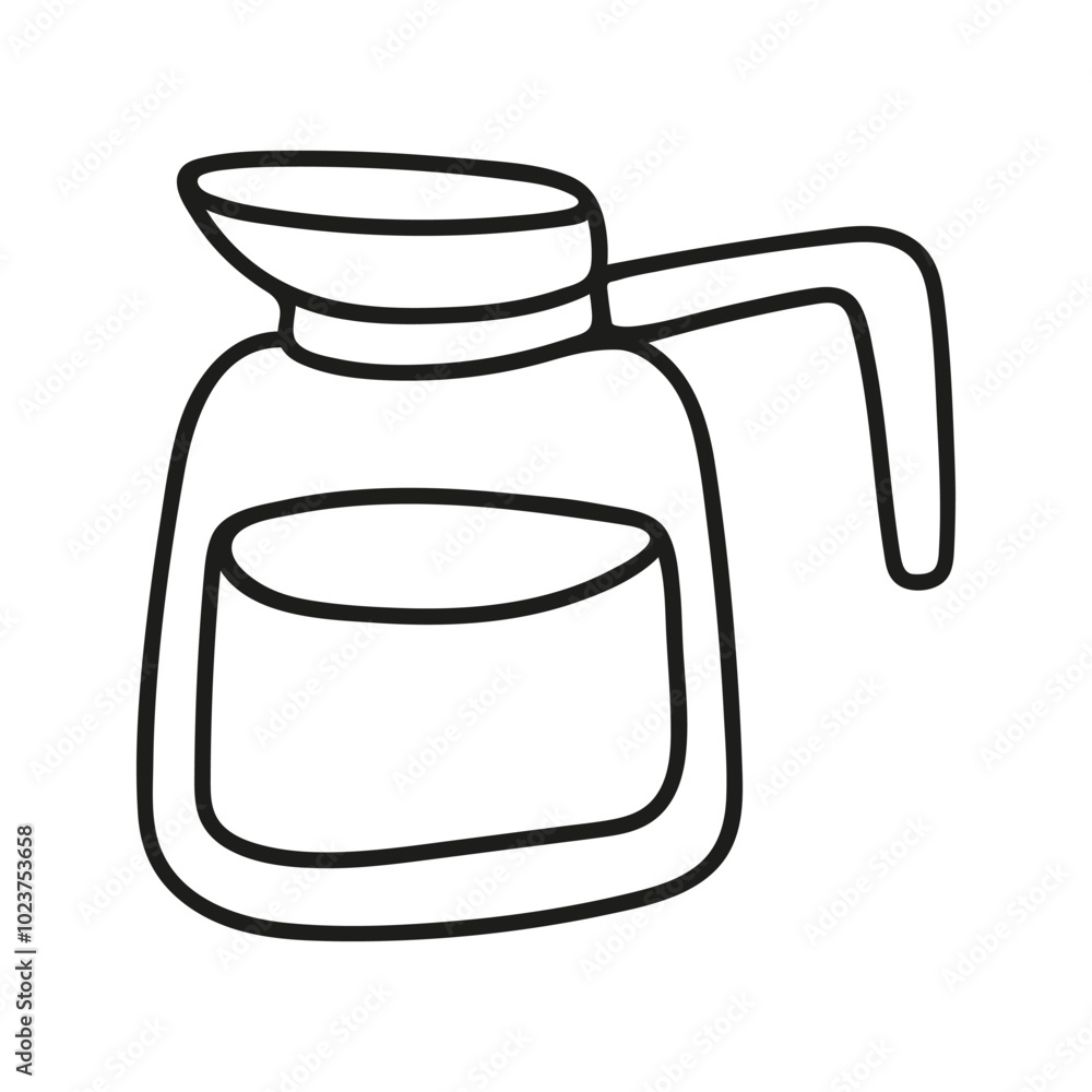 Hand drawn coffee maker, teapot. Kitchen utensils doodle illustration Hand drawn coffee maker, teapot. Kitchen utensils doodle illustration