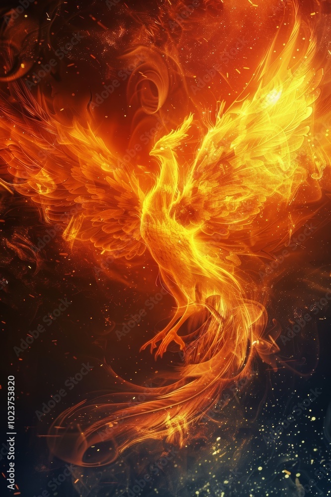 Abstract success concept shown as a phoenix rising from the ashes. Abstract success concept shown as a phoenix rising from the ashes.