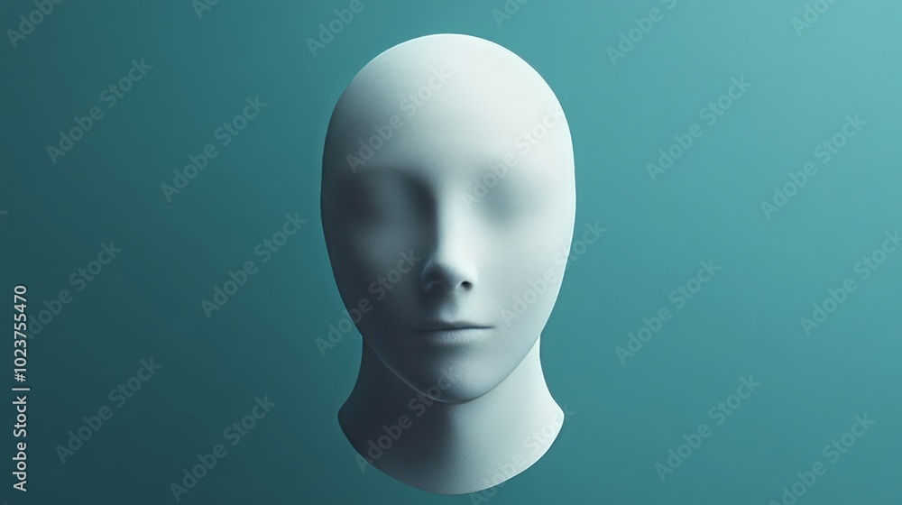 A white head with a blue background A white head with a blue background