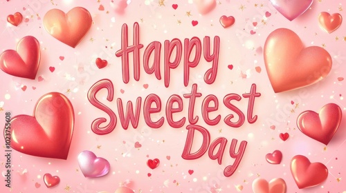 Colorful hearts and joyful text decorate a cheerful background for Sweetest Day celebrations