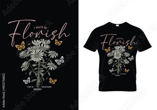 t shirt design with flowers