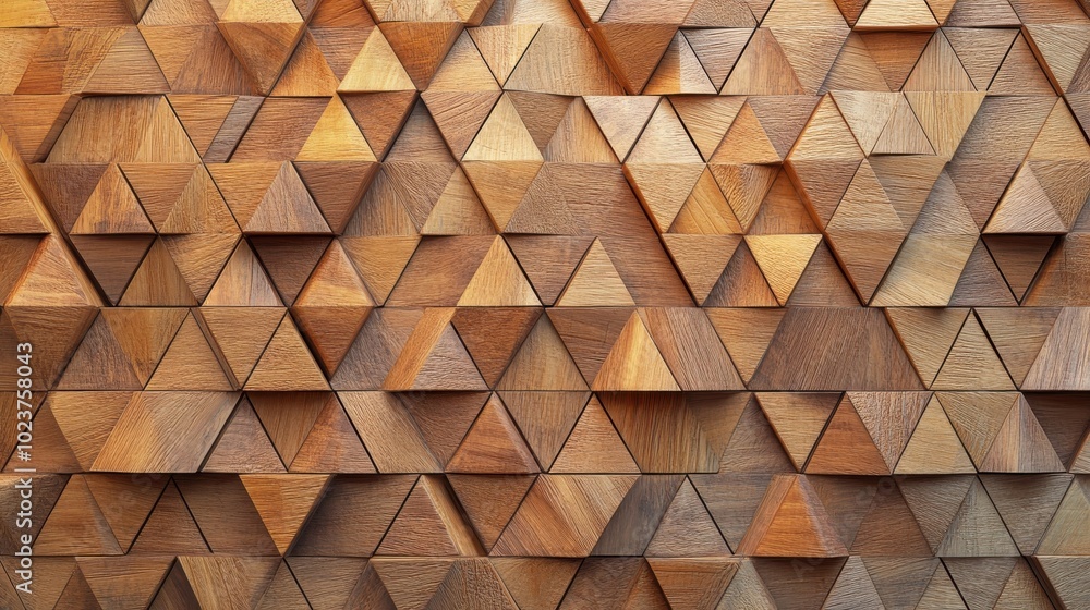 Geometric wooden texture with triangular shapes in warm brown hues. Geometric wooden texture with triangular shapes in warm brown hues.