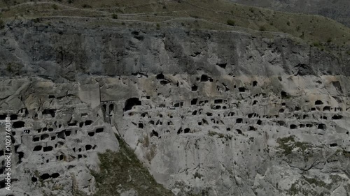 Stunning drone footage captures the ancient Vardzia cave monastery complex nestled in the cliffs of southern Georgia.