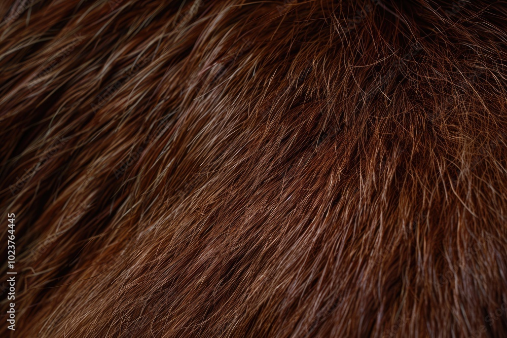 Fototapeta premium Macro brown goat hair with shallow depth of field texture.