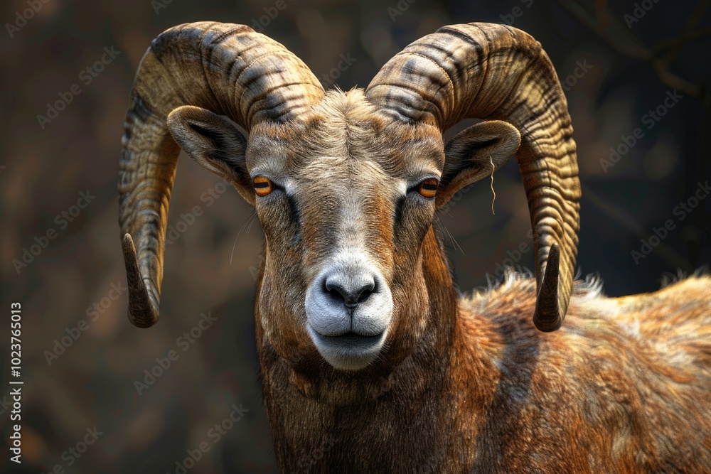 Cameroon sheep with horns brown goat Cameroon sheep with horns brown goat