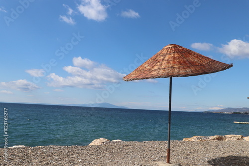 beach with umbrella