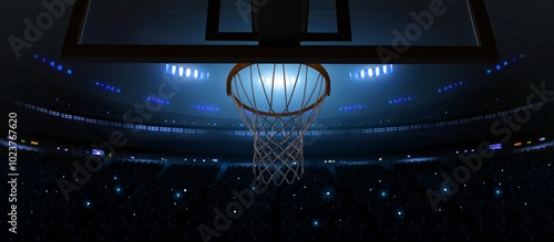 Basketball arena. The imaginary basketball arena is modelled and rendered.