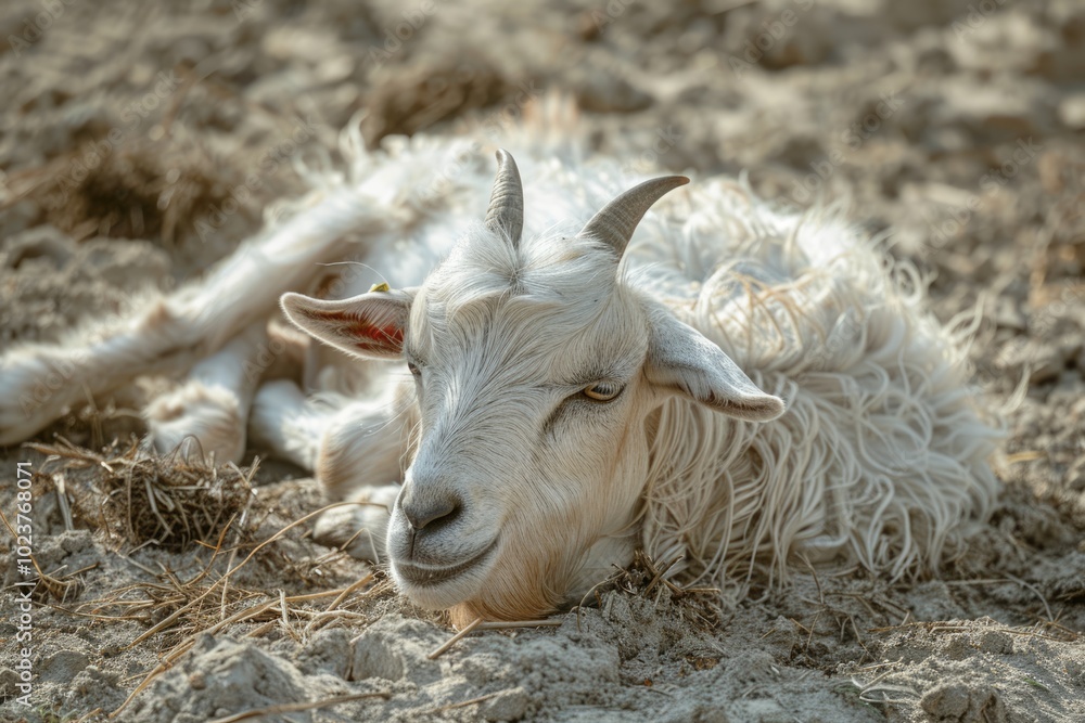 Goat hair on the ground. Goat hair nature ecology farm Goat hair on the ground. Goat hair nature ecology farm