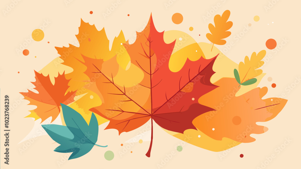 Obraz premium Abstract Watercolor Autumn: Maple Leaves for Seasonal Decor and Design