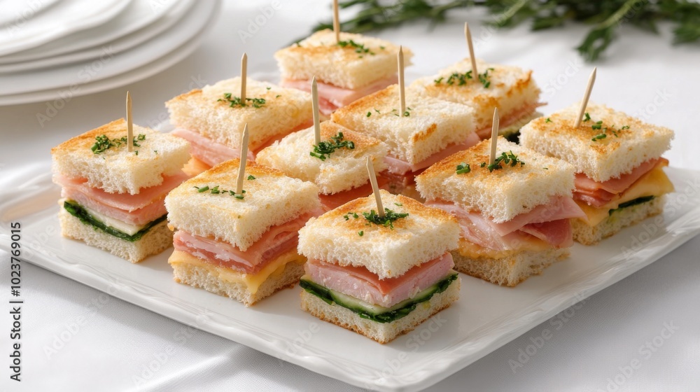 Delicious Mini Sandwiches on a Platter Delicious Mini Sandwiches on a Platter