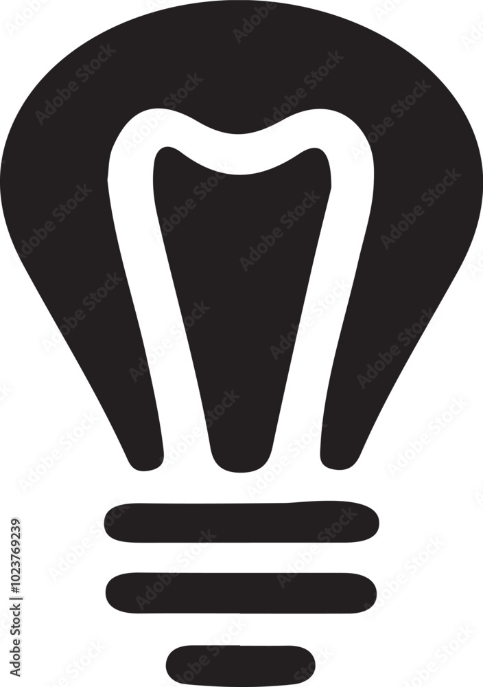 Bulb light icon silhouette vector on a white background Bulb light icon silhouette vector on a white background
