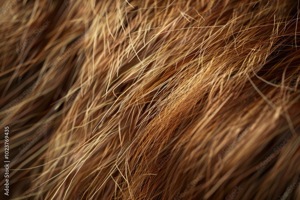 Fototapeta premium Macro photography of brown goat hair with shallow depth of field.
