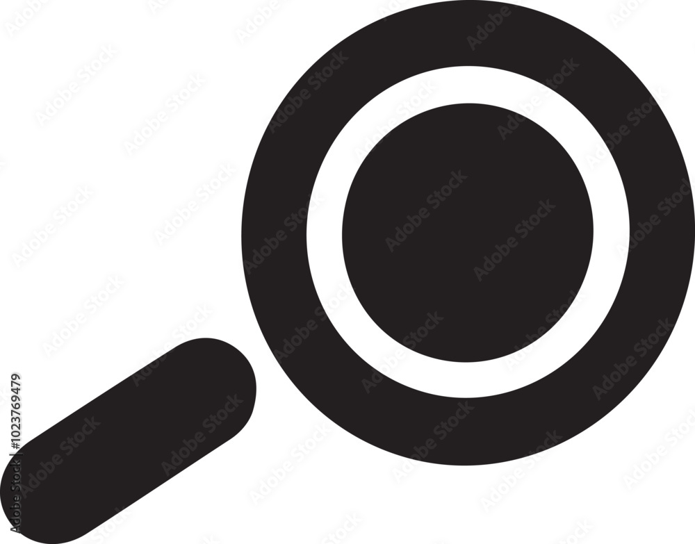 Search silhouette icon isolated on a white background Search silhouette icon isolated on a white background