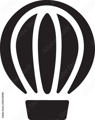 Silhouette Vector Design Parachute Icon Style