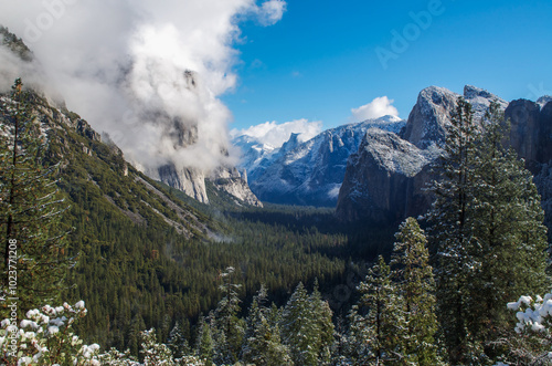 snow covered mountains