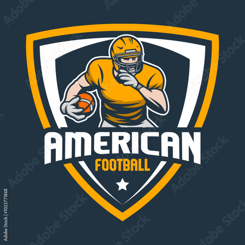 American football logo badges vector. Football logos collection. American football league labels, emblems and design elements photo