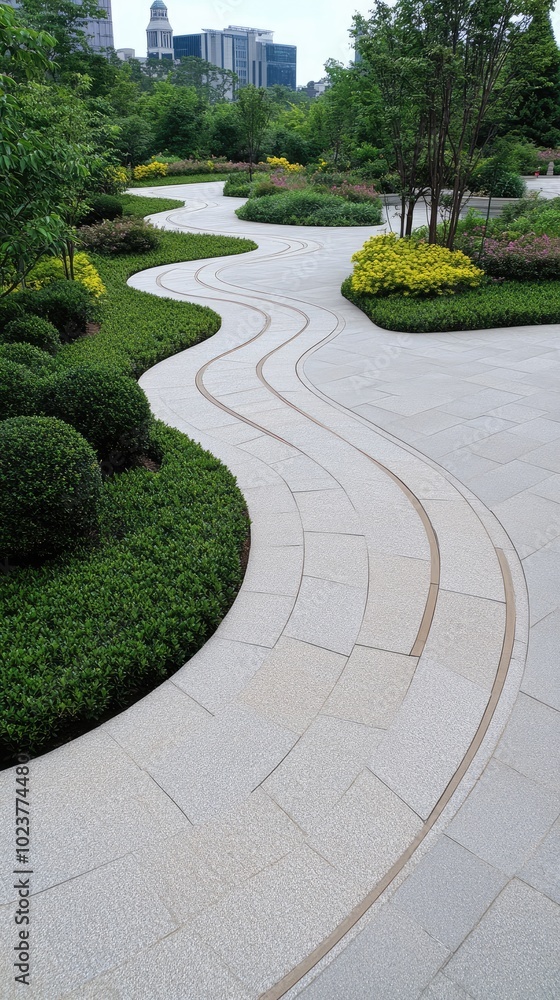 The view captures a beautifully arranged stone path with irregular shapes, bordered by vibrant greenery, inviting exploration in a serene outdoor setting. The view captures a beautifully arranged stone path with irregular shapes, bordered by vibrant greenery, inviting exploration in a serene outdoor setting.