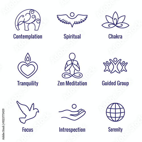 Zen Meditation Mandala Design Symbol Concept with Swirly Yoga Embellishments 